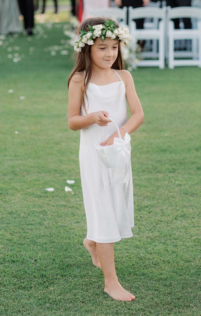 Little Verona Dress ~ Ivory Luxe Satin