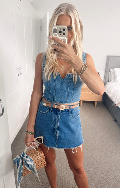 Statesboro Skort ~ Foggy Blue