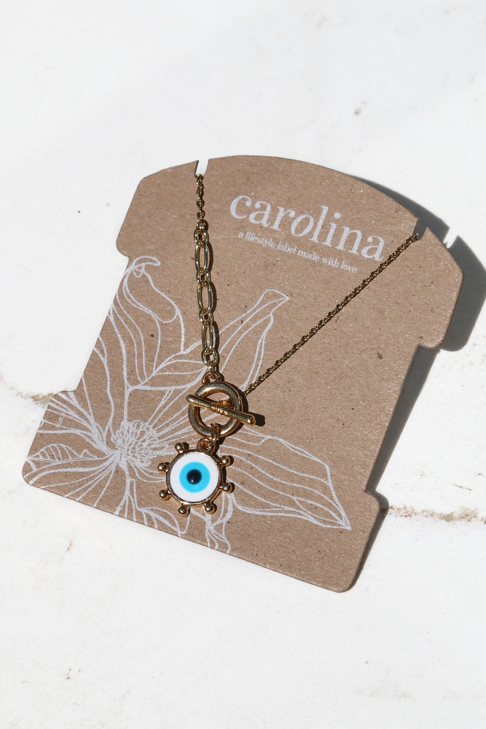 Leros Eye Necklace White