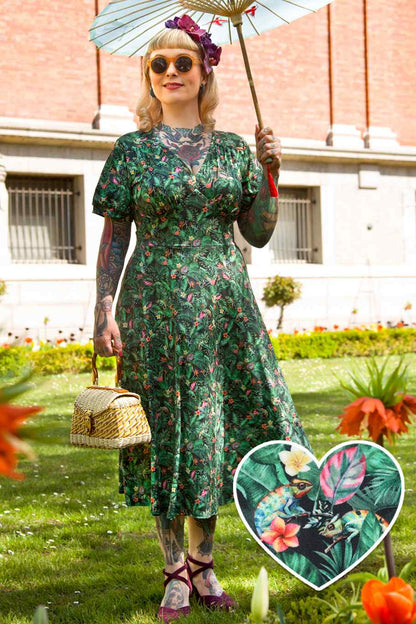 Julia Chameleon Midi Dress In Green