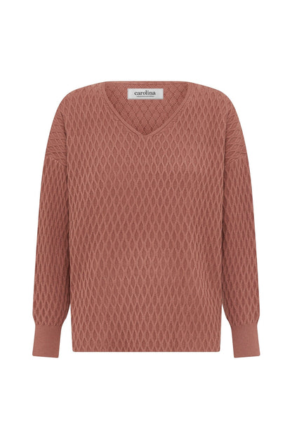 Kayla V-Neck Jumper Blush