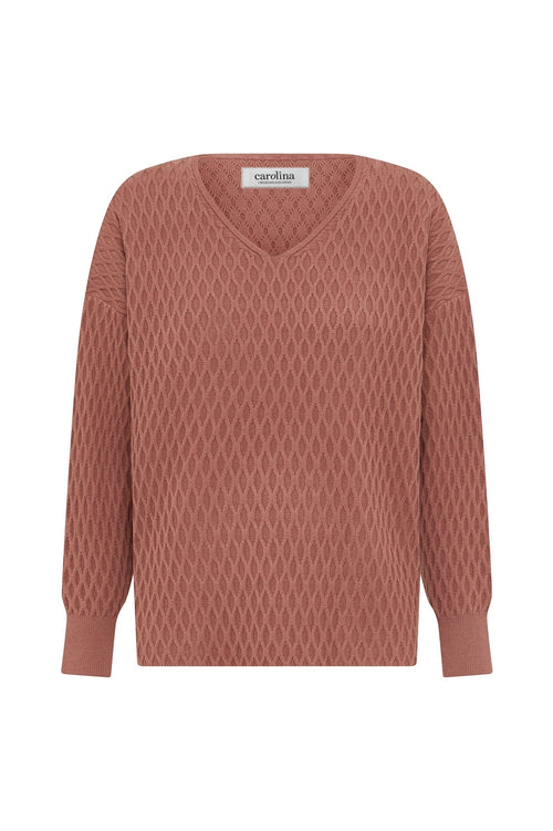 Kayla V-Neck Jumper Blush