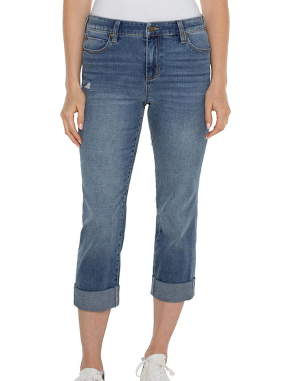 Liverpool Charlie Crop With Rolled Hem