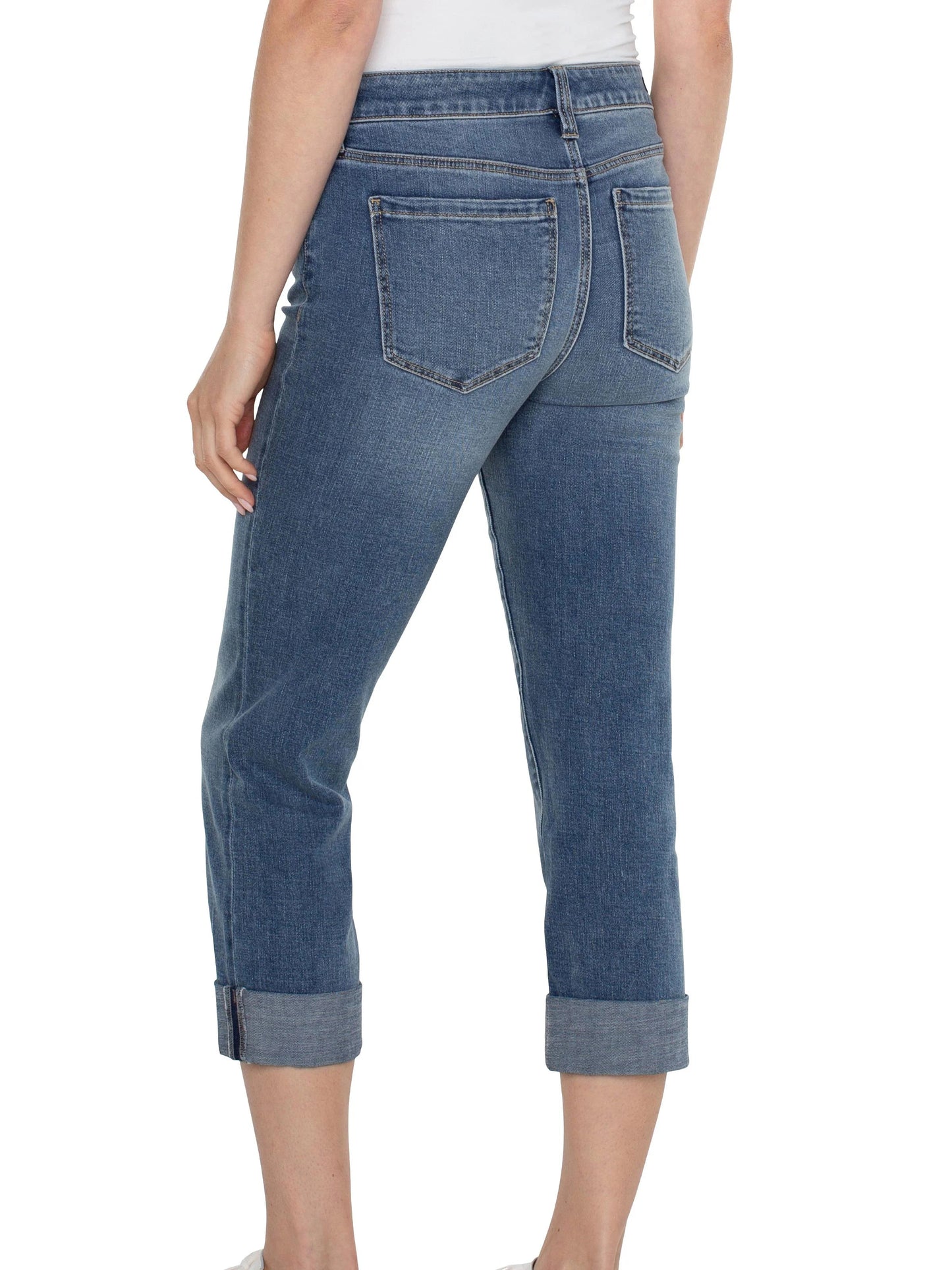Liverpool Charlie Crop With Rolled Hem