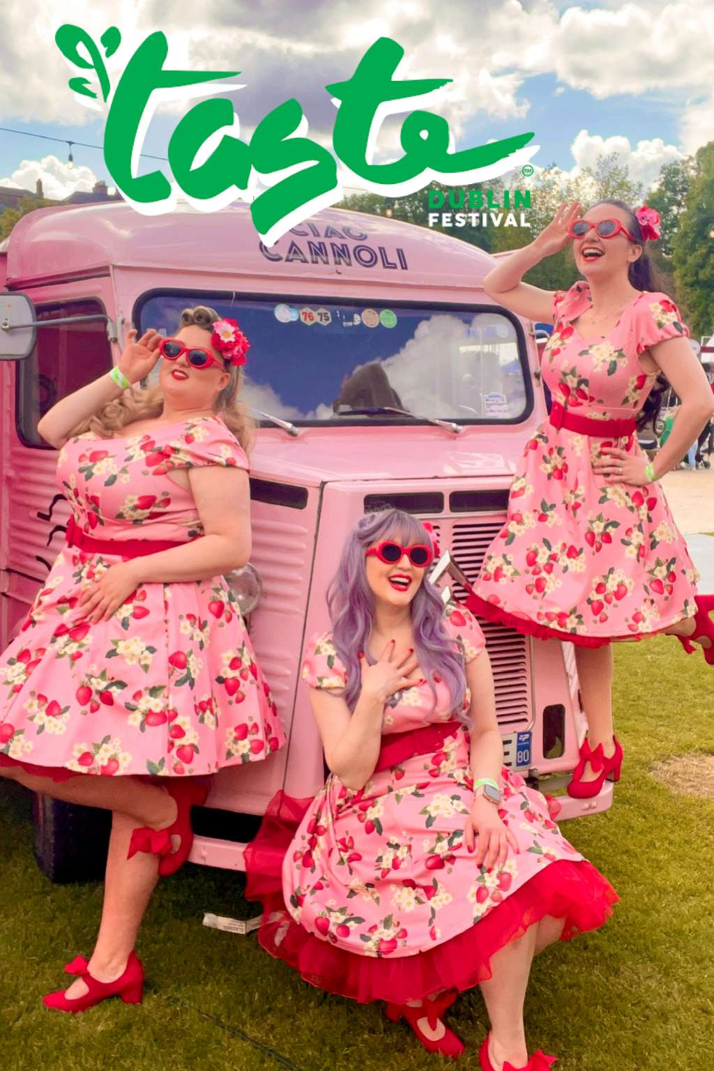 Claudia 50s Style Vintage Inspired Pink Strawberry Dress