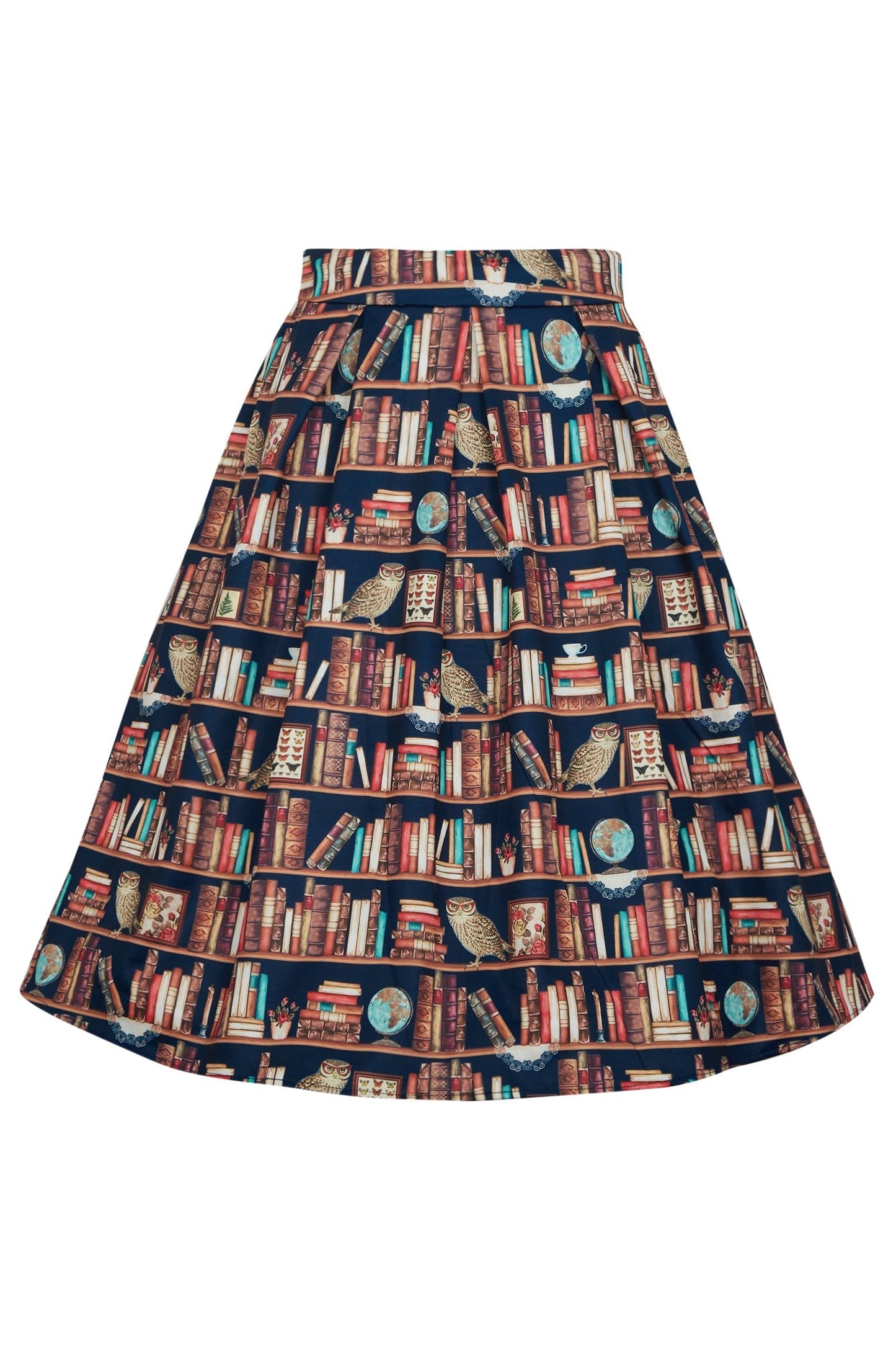 Carolyn Library Book & Owl Box Pleated Skirt