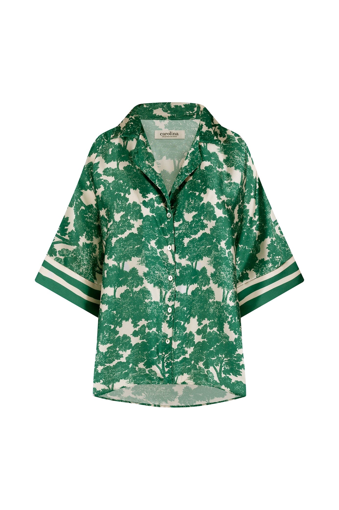 Lisa Short Sleeve Collared Top Emerald