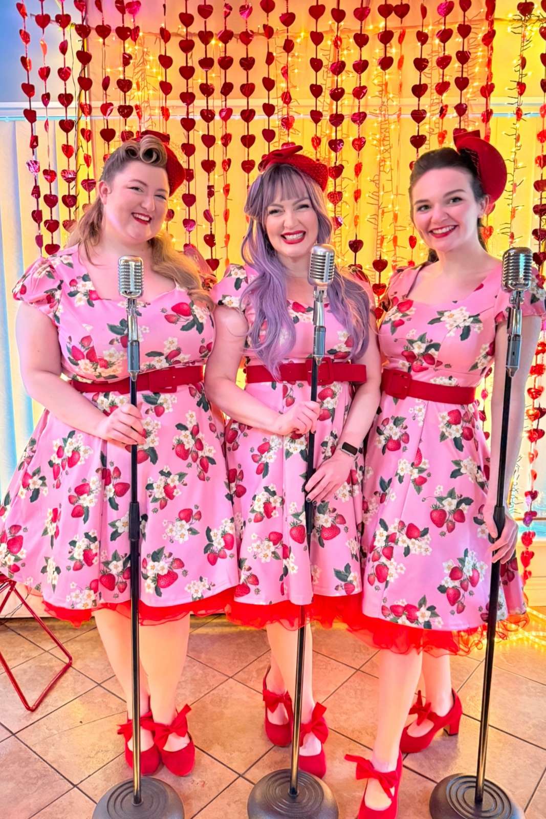 Claudia 50s Style Vintage Inspired Pink Strawberry Dress