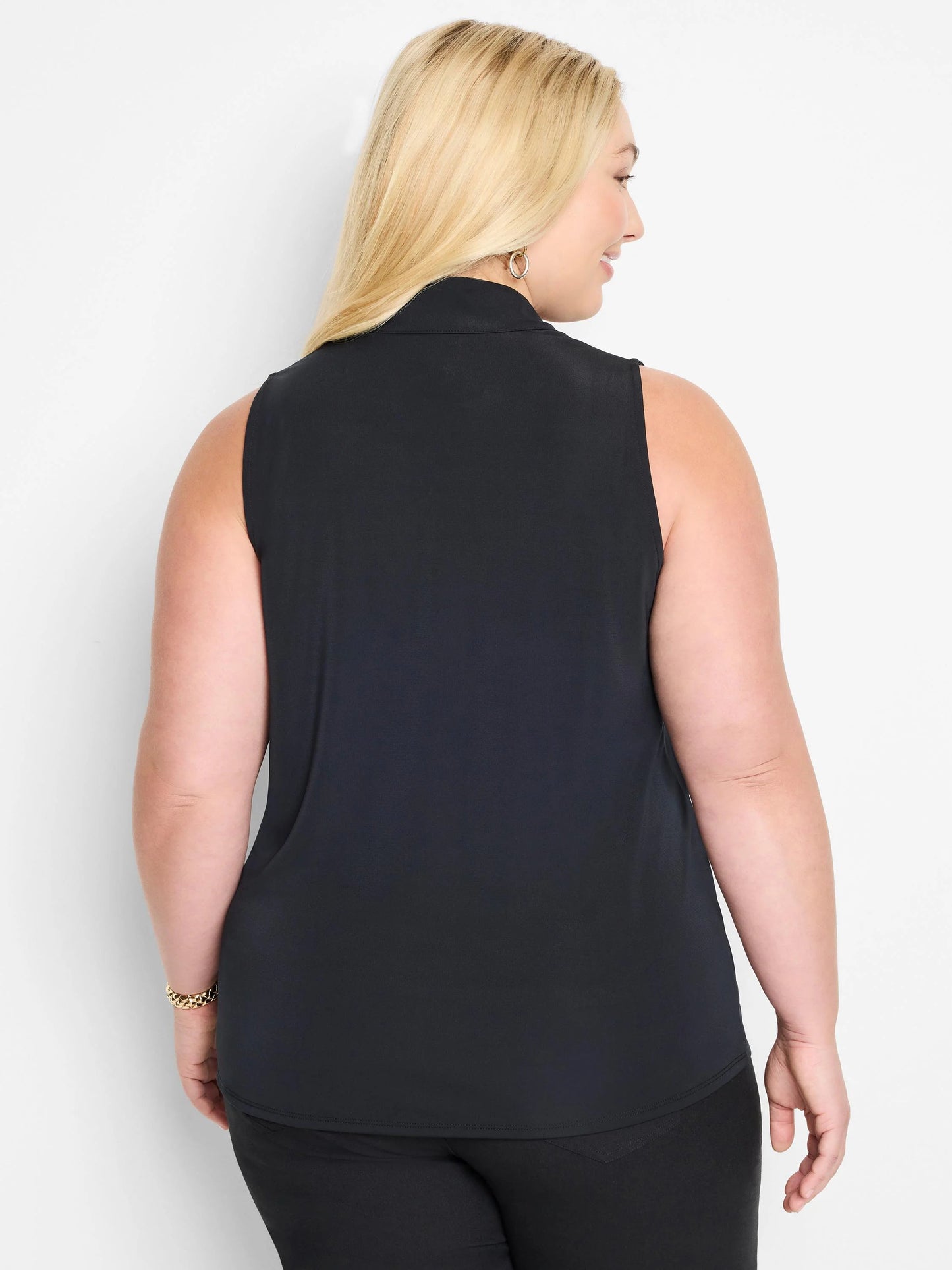 Knit Crepe Ruffle Tank