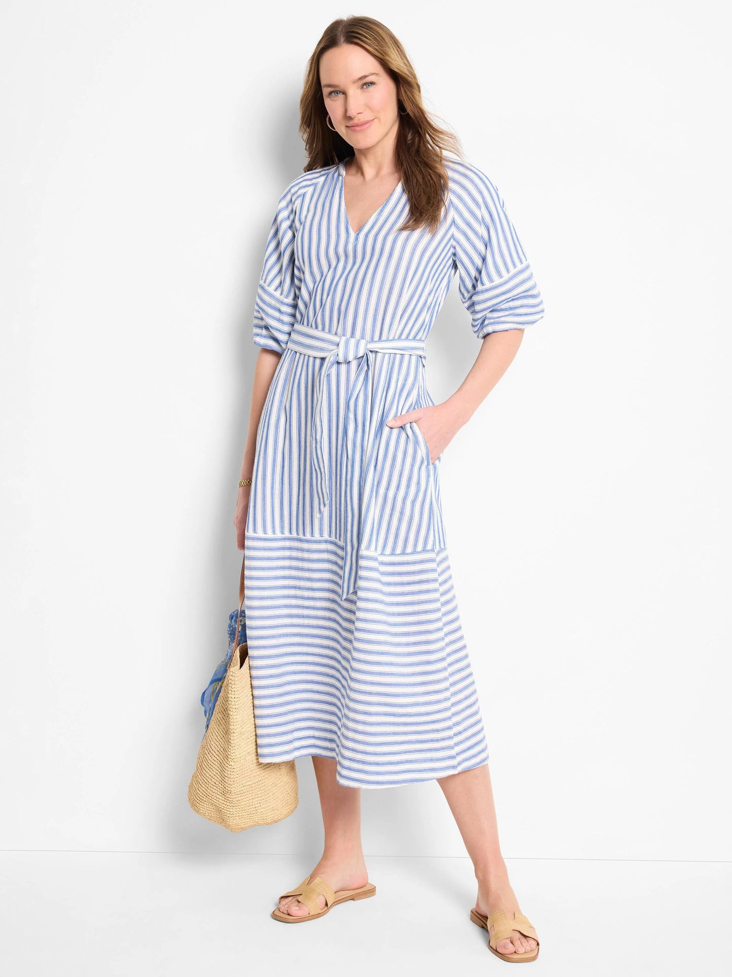 Double Gauze Mixed Stripe Dress