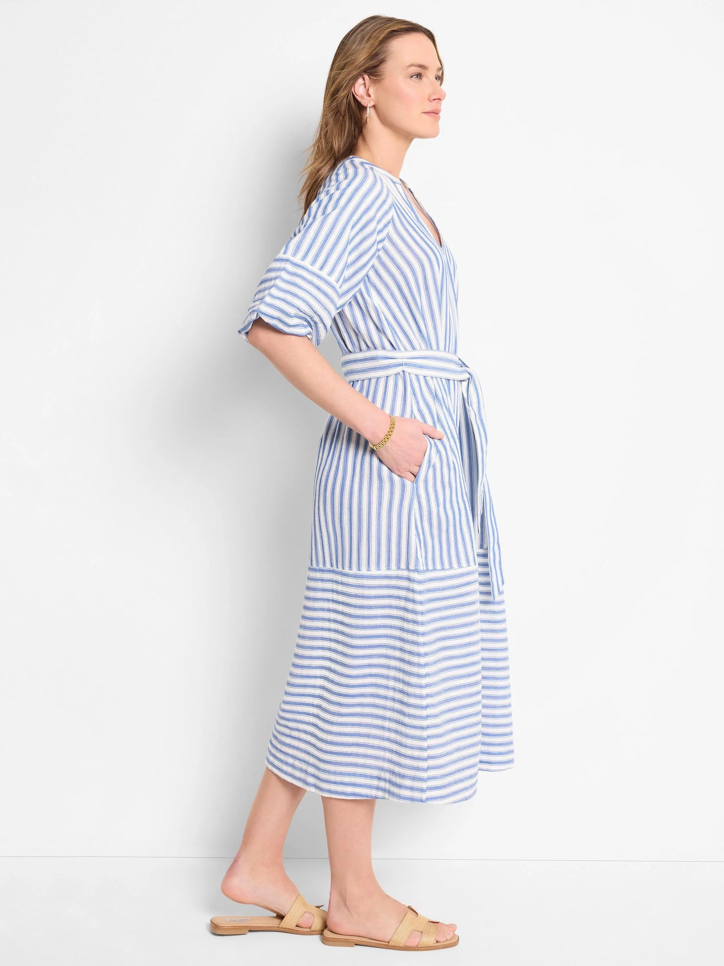Double Gauze Mixed Stripe Dress