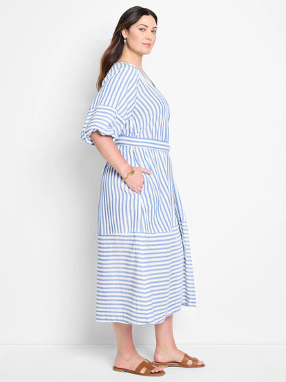 Double Gauze Mixed Stripe Dress