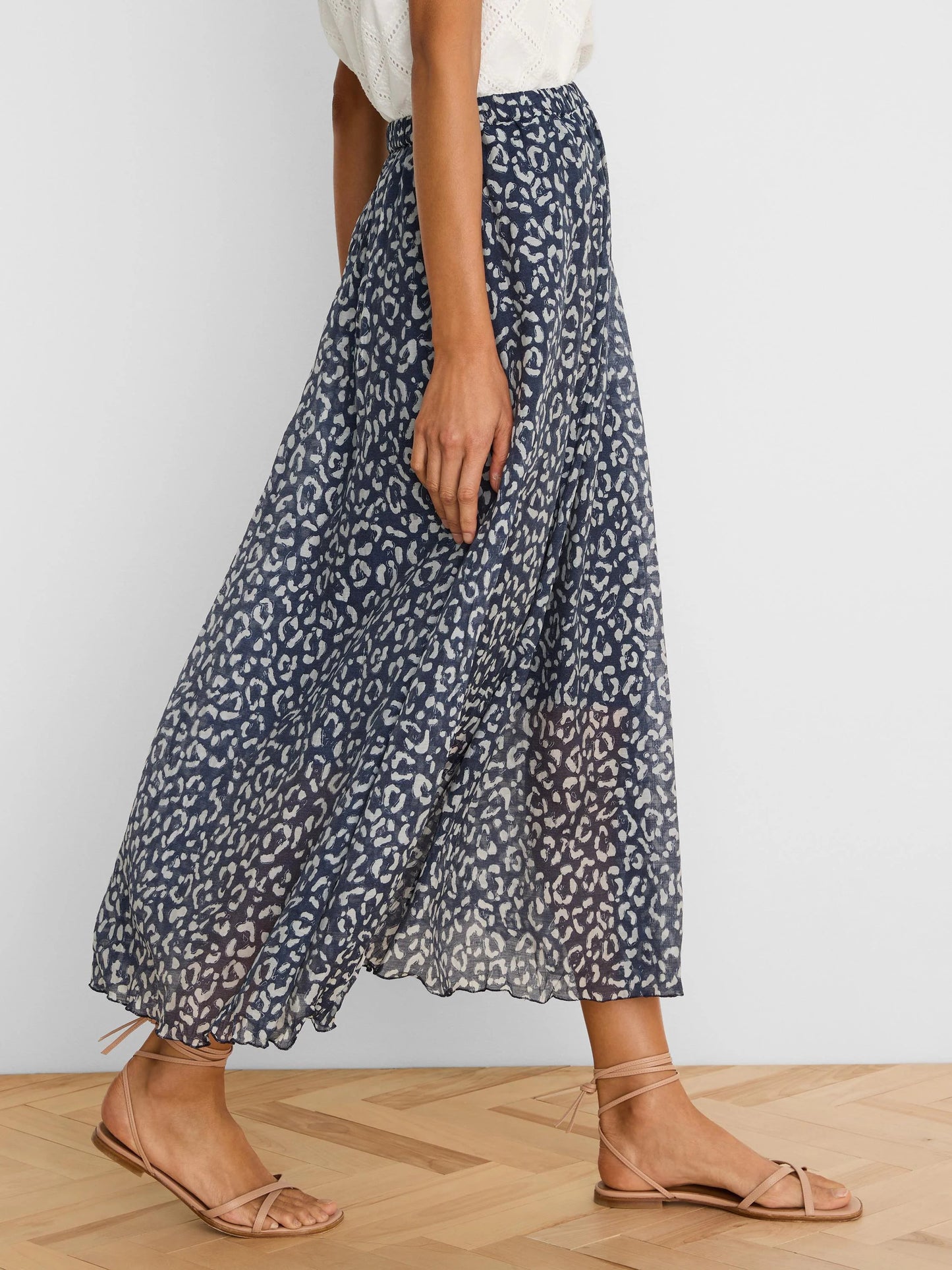 Leopard Sketch Crinkle Skirt