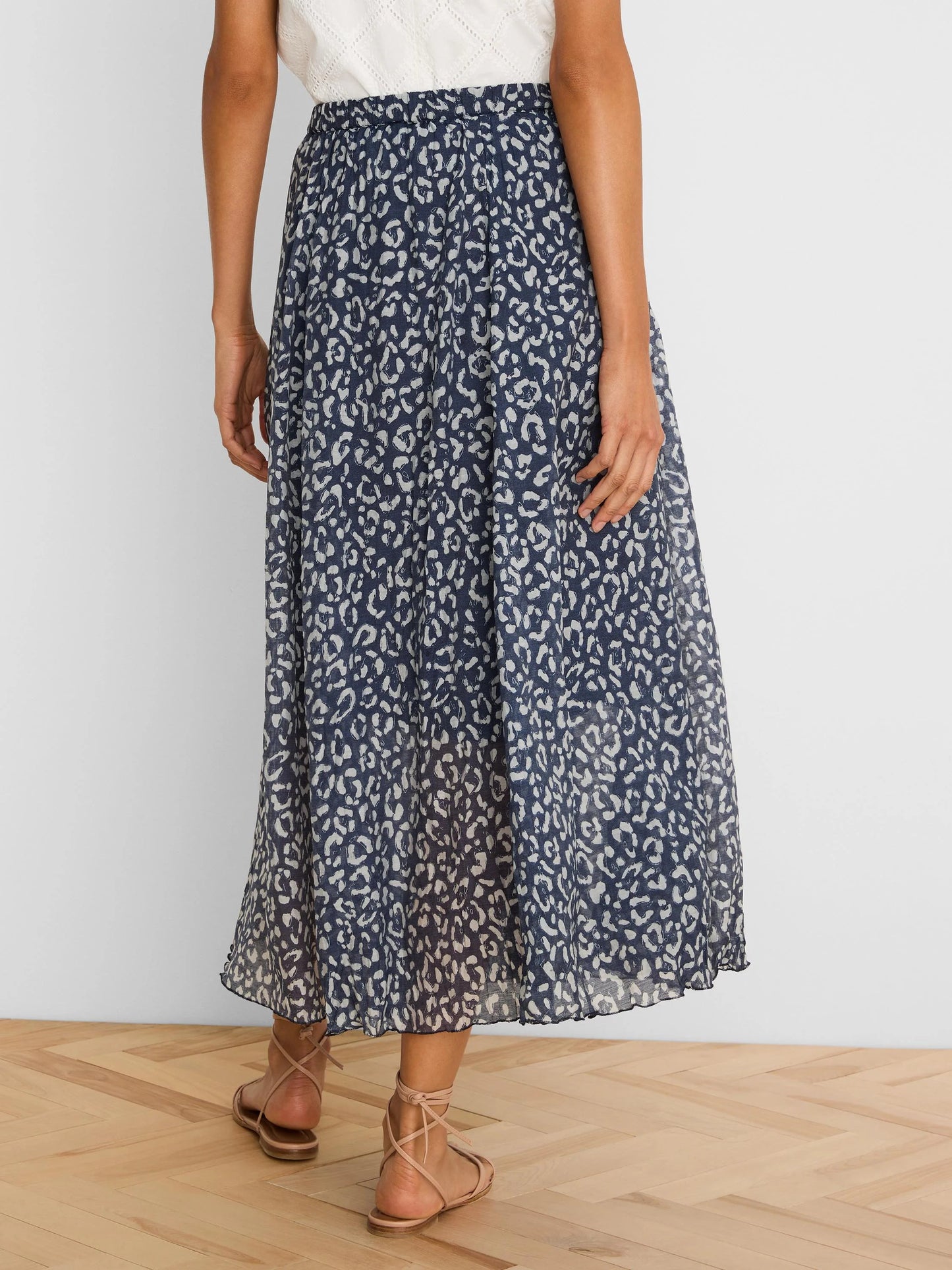 Leopard Sketch Crinkle Skirt
