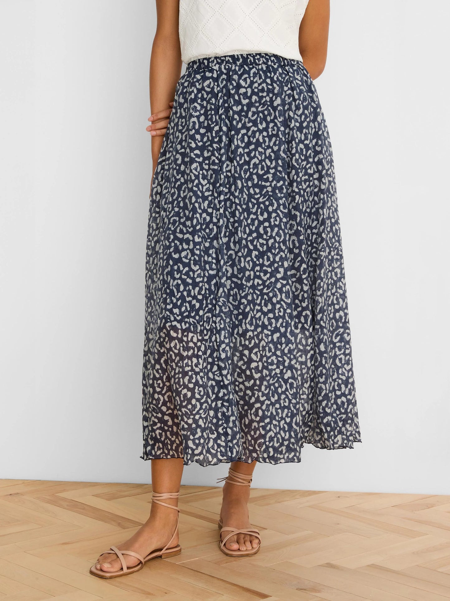 Leopard Sketch Crinkle Skirt