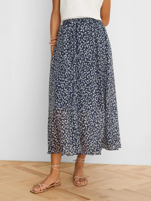 Leopard Sketch Crinkle Skirt