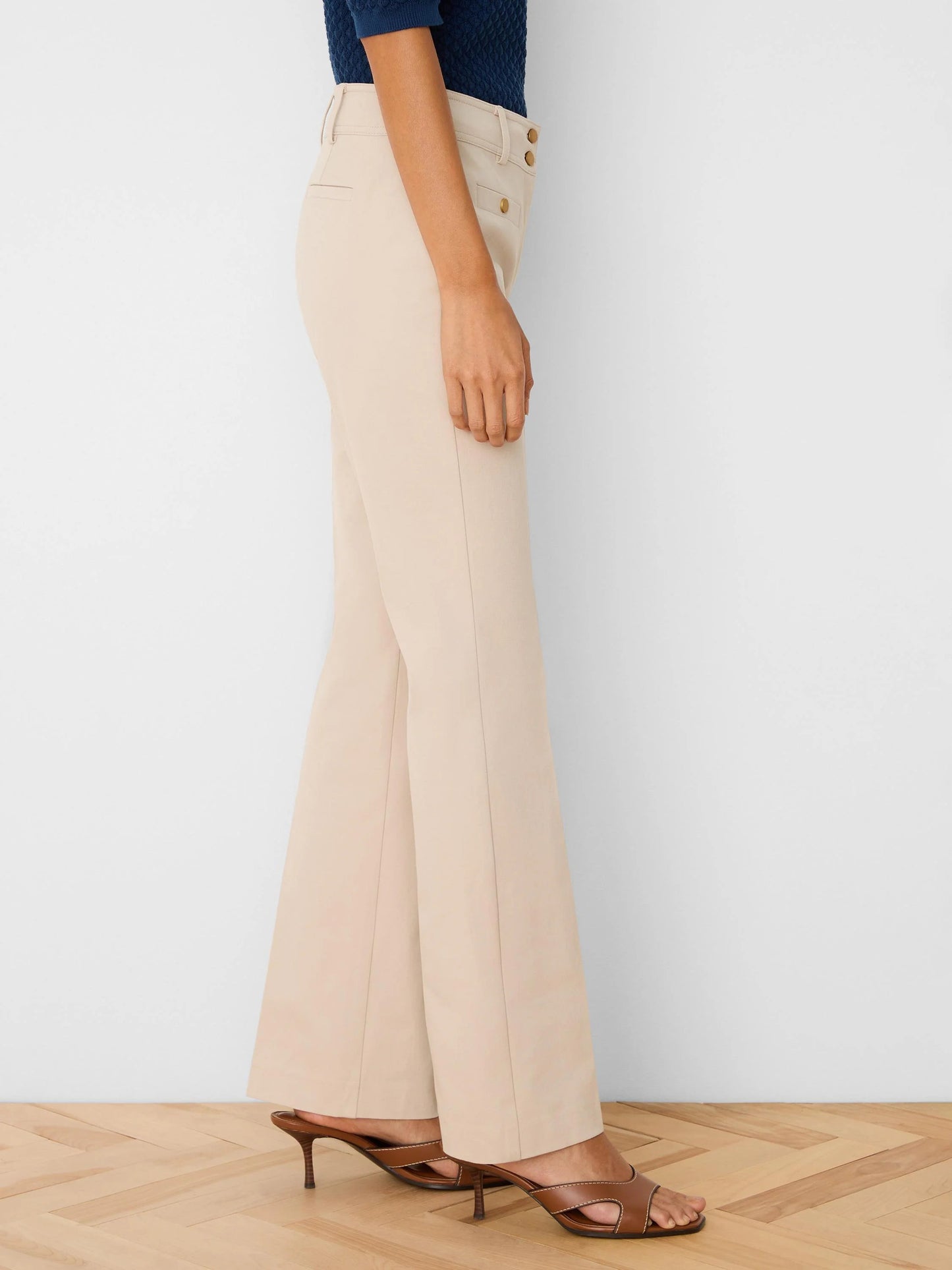 Plaza Demi-Boot Cotton Bi-Stretch Button Pant