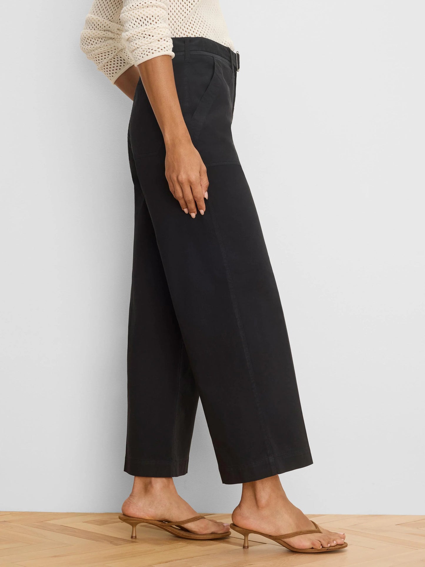 Highland Wide Leg Soft Stretch Belted Ankle Pant