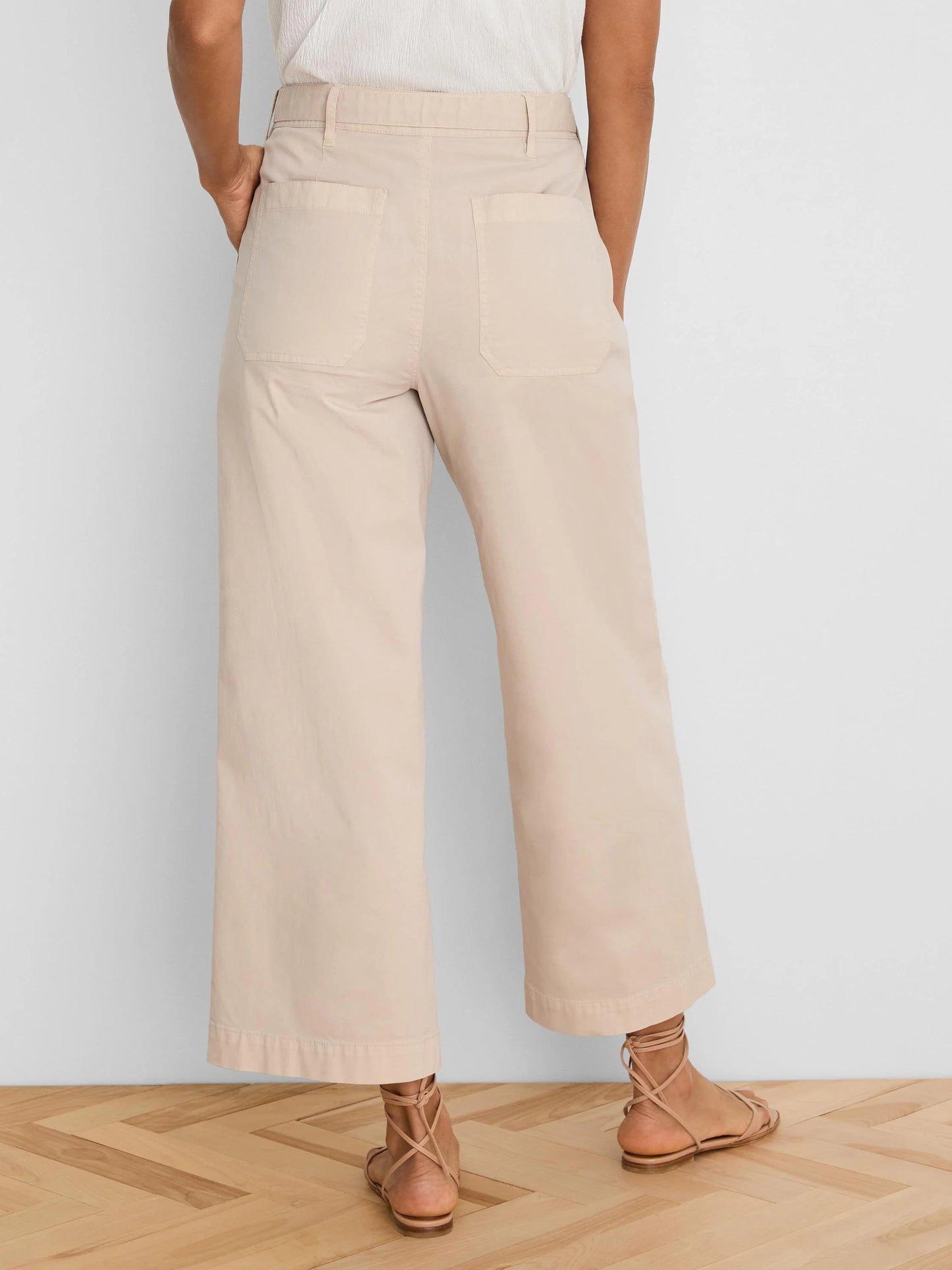 Highland Wide Leg Soft Stretch Belted Ankle Pant