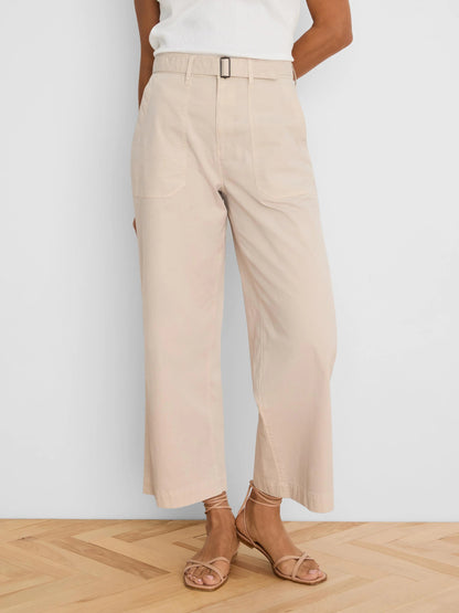 Highland Wide Leg Soft Stretch Belted Ankle Pant
