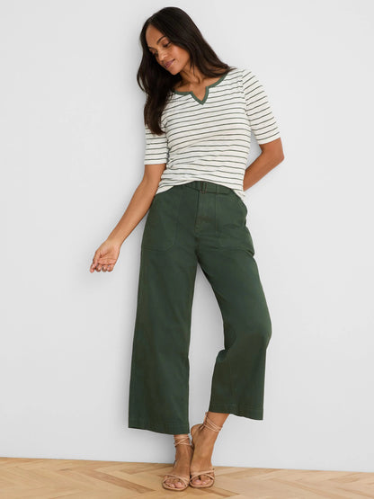 Highland Wide Leg Soft Stretch Belted Ankle Pant