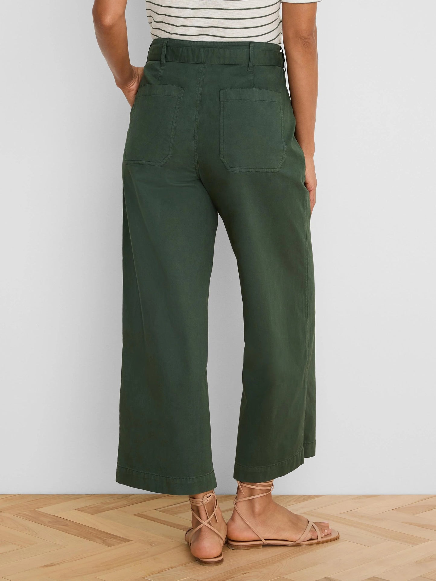 Highland Wide Leg Soft Stretch Belted Ankle Pant
