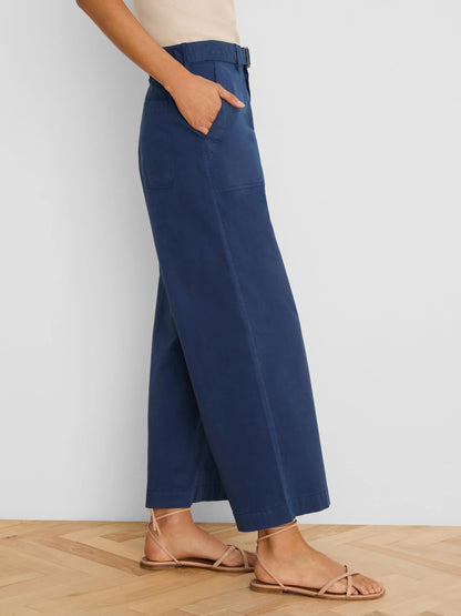 Highland Wide Leg Soft Stretch Belted Ankle Pant