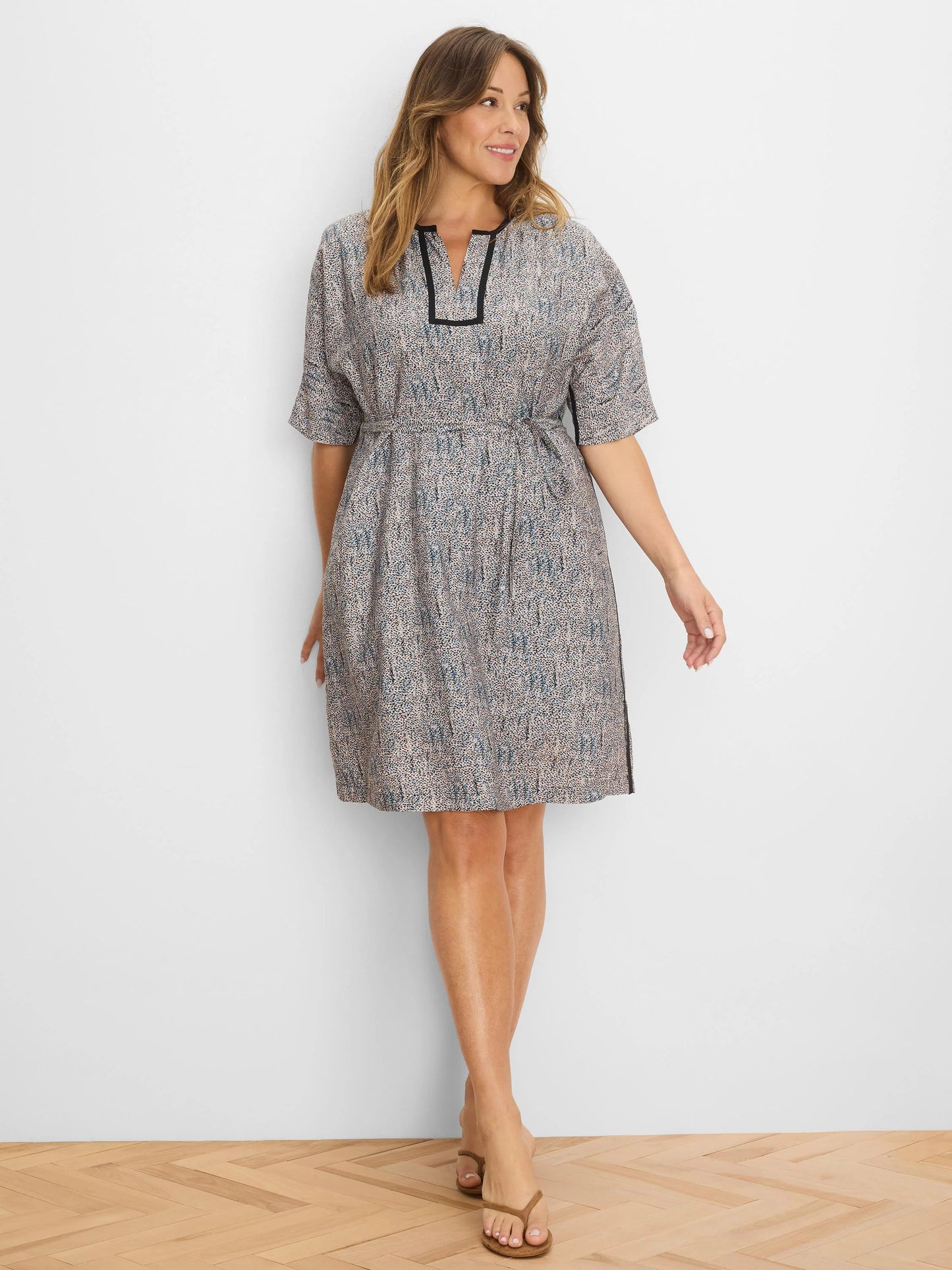 Sun Speckle Devon Trimmed Dress