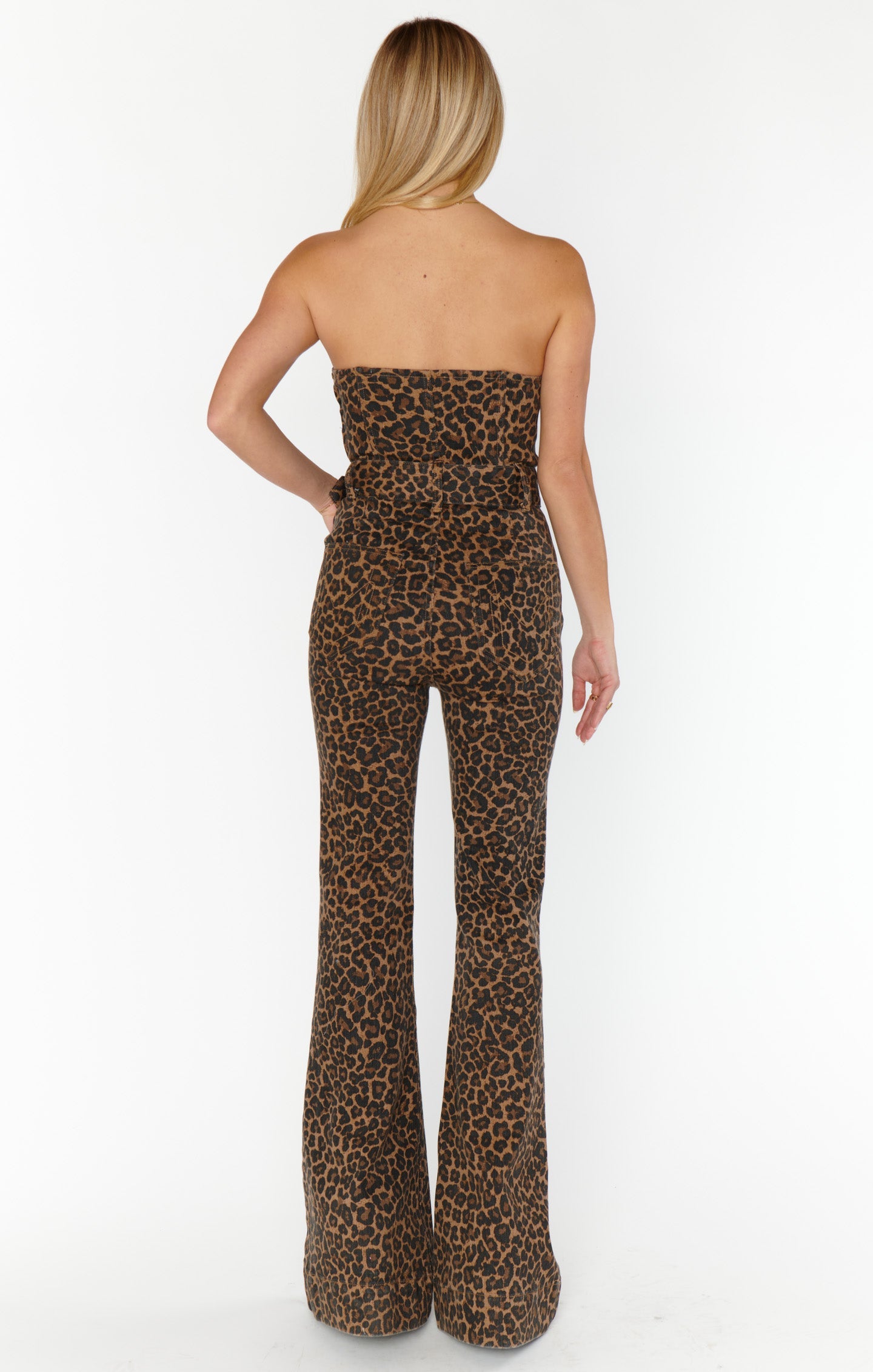 Santa Fe Jumpsuit ~ Leopard Latte Denim