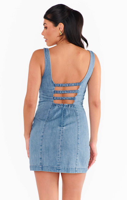 Steph Mini Dress ~ Gloomy Blue