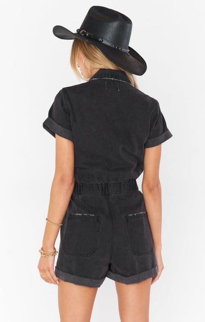 Cannon Romper ~ Washed Black