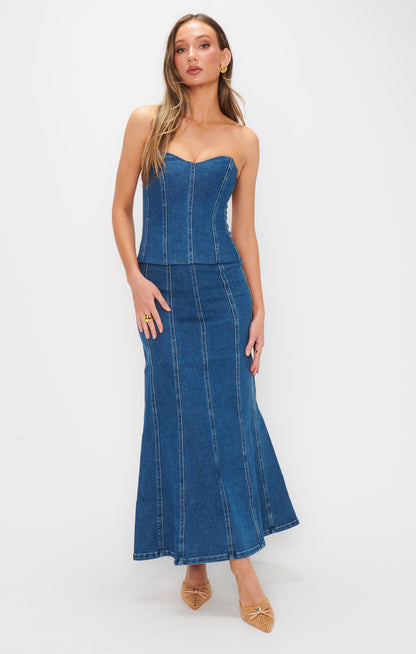 Baton Rouge Skirt ~ Blue Indigo