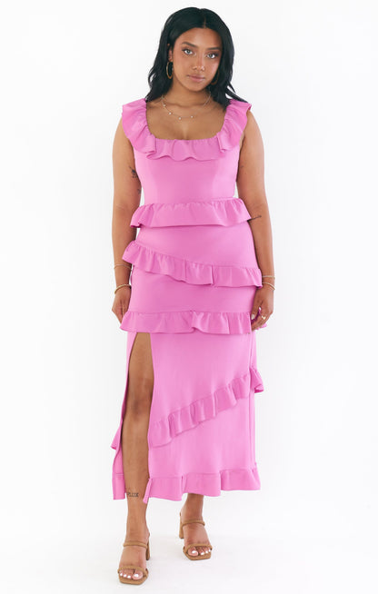 Greta Dress ~ Pink Lilac Stretch