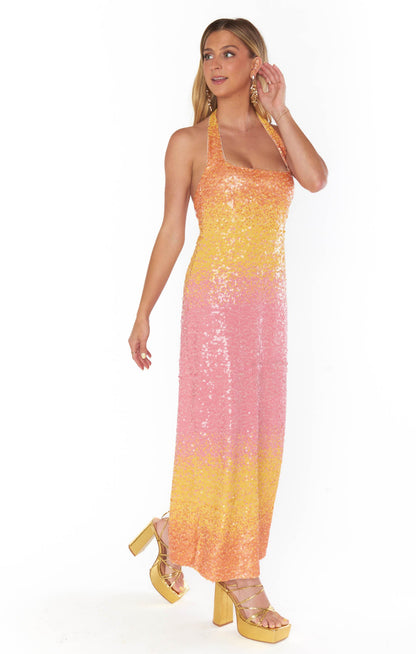 Samba Midi Dress ~ Sundown Ombre Sequins