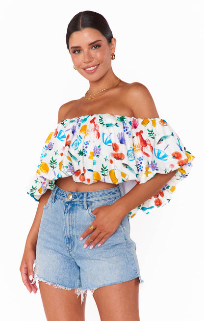 Maria Top ~ Italian Picnic Linen
