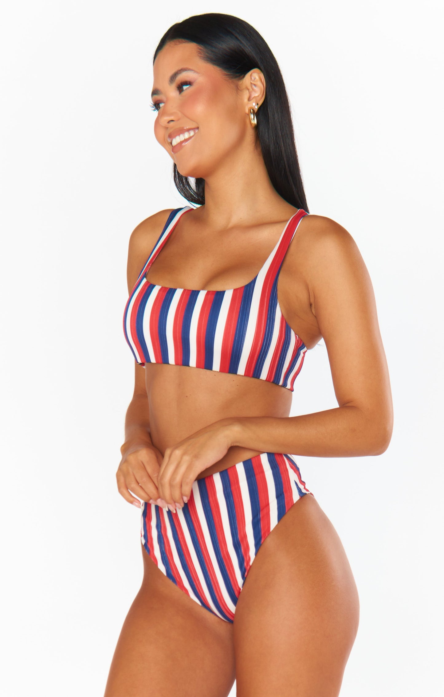Hot Tub Top ~ Americana Stripe Micro Rib