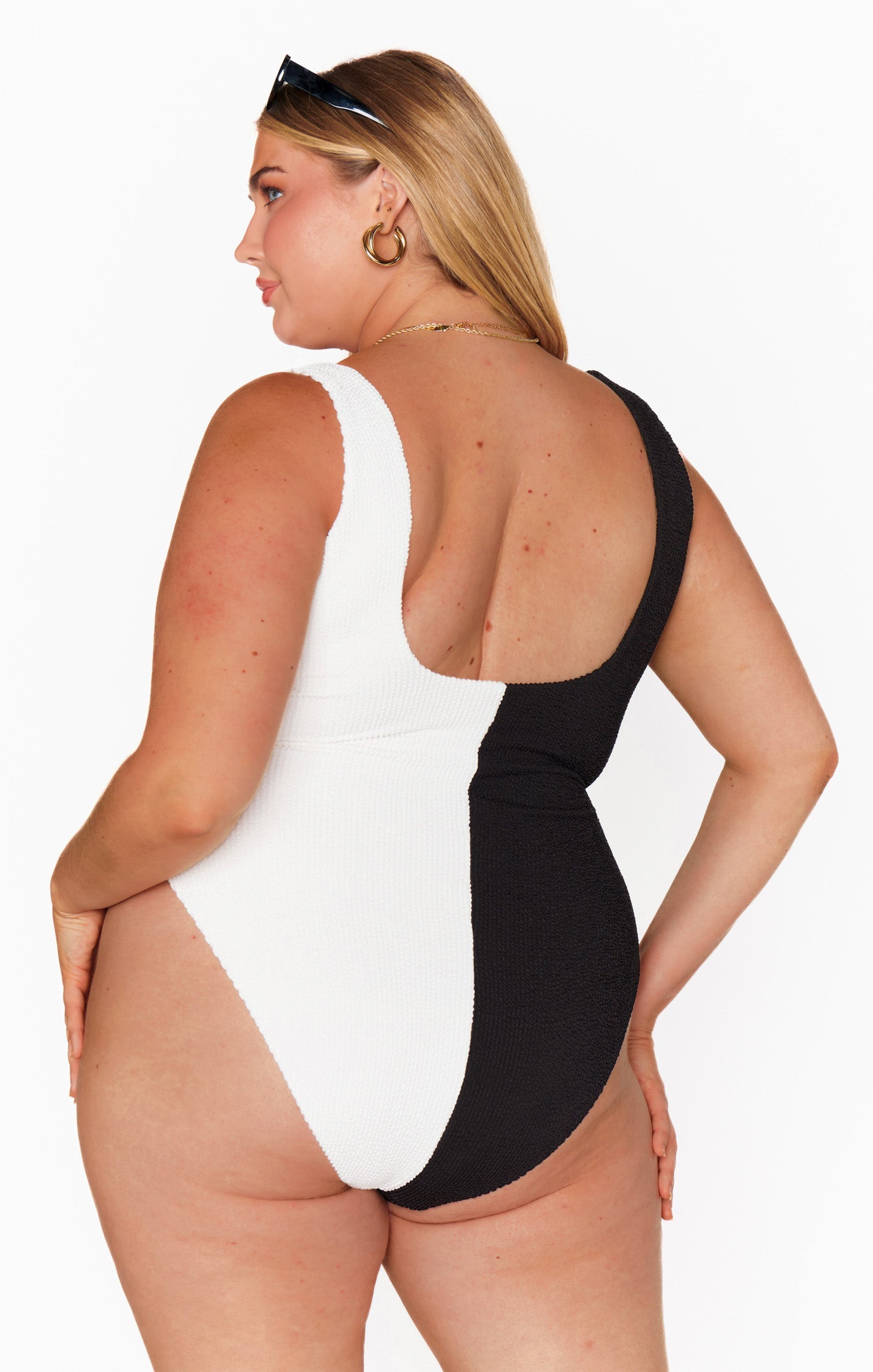 The Scrunch One Piece ~ Domino Colorblock Scrunch
