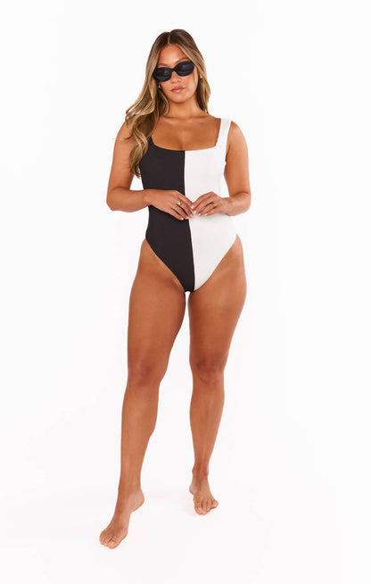 The Scrunch One Piece ~ Domino Colorblock Scrunch