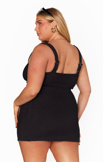 Mary Mini Skirt ~ Black Scrunch