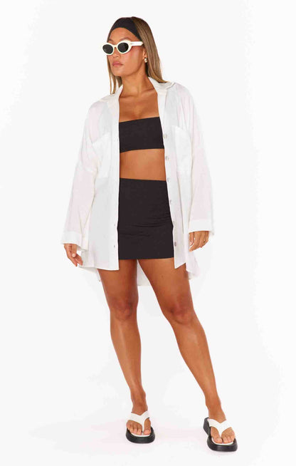 Mary Mini Skirt ~ Black Scrunch