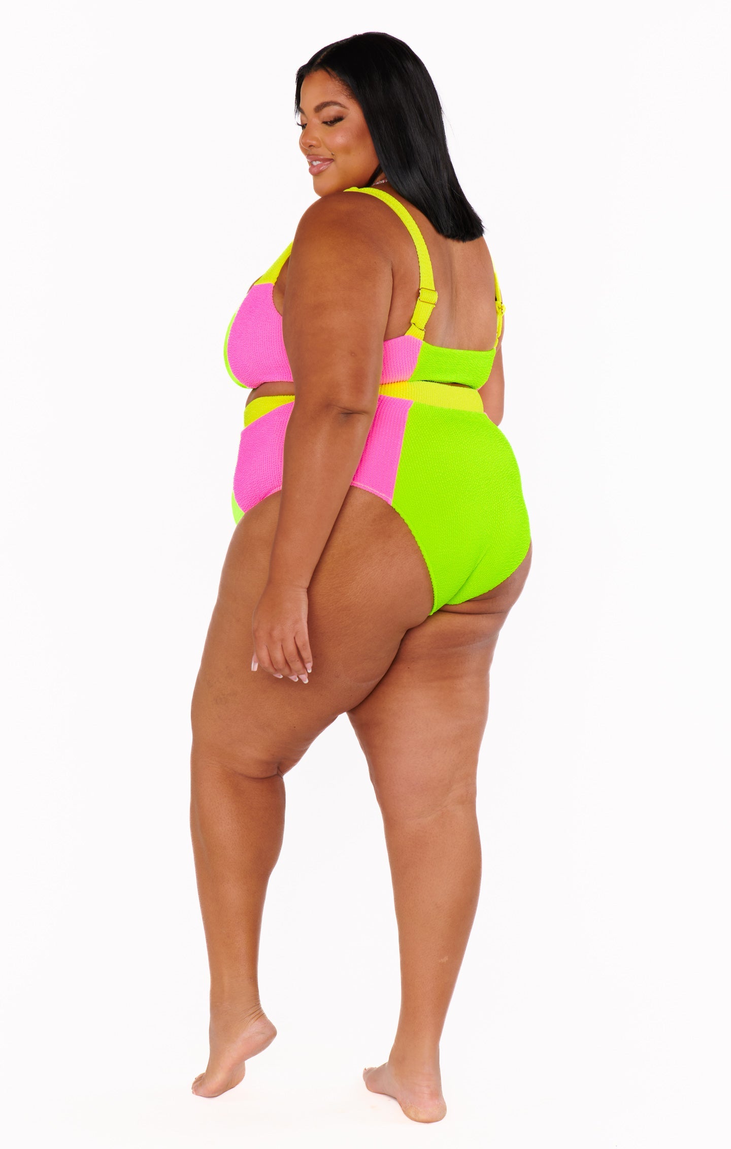 Hot Tub Top ~ 80s Party Colorblock Scrunch