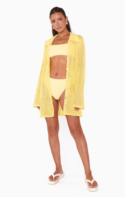 Destin Top ~ Butter Yellow Scrunch