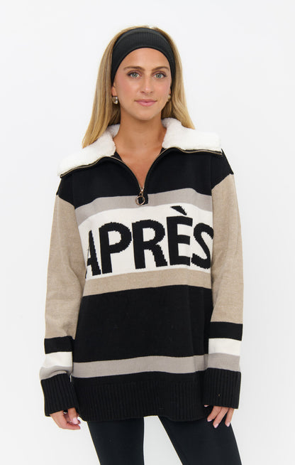 Weston Half Zip Pullover ~ Apres Stripe Knit