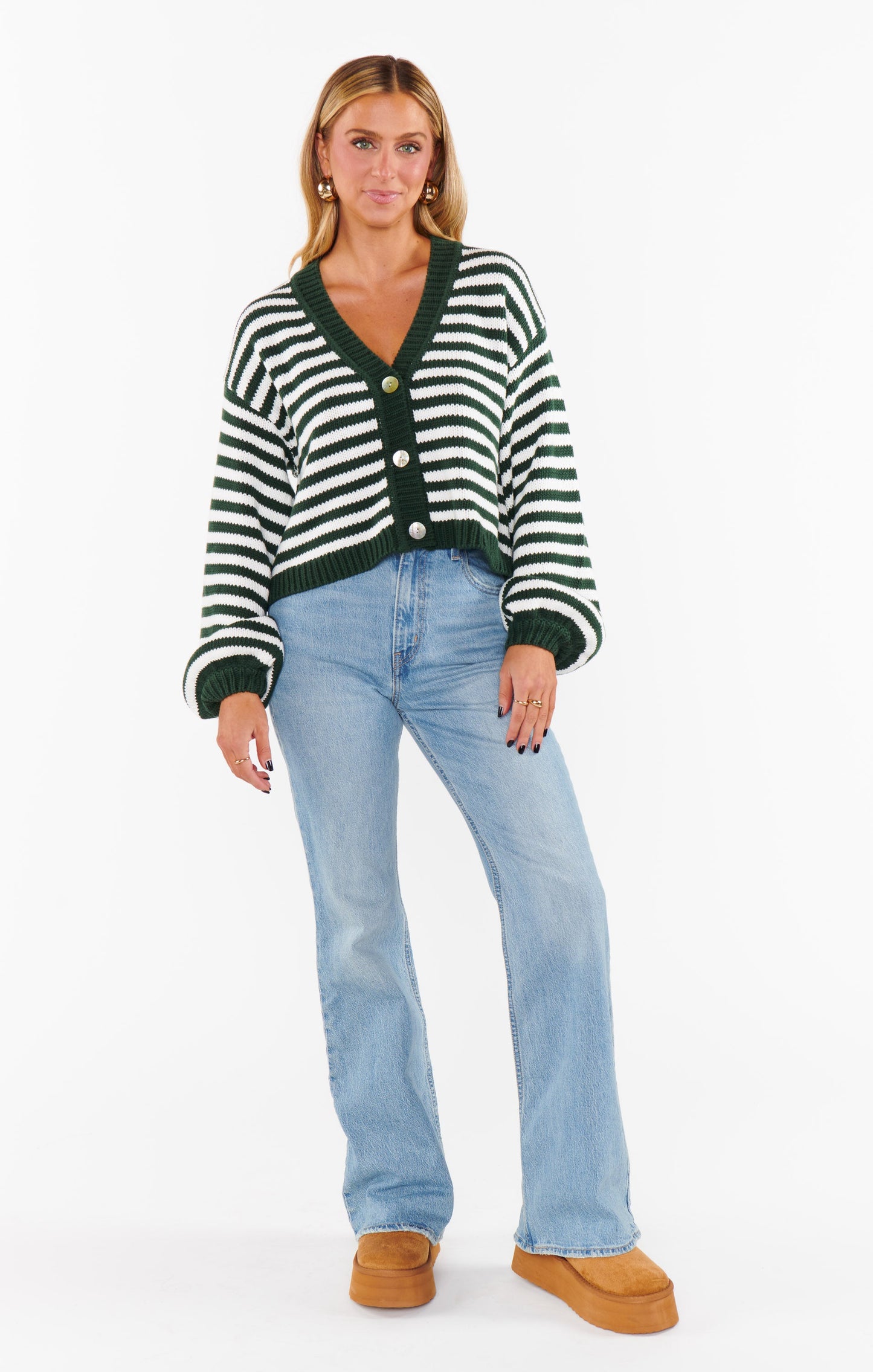 Good Karma Cardi ~ Forest Green Knit