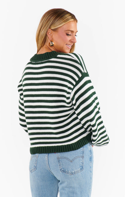 Good Karma Cardi ~ Forest Green Knit