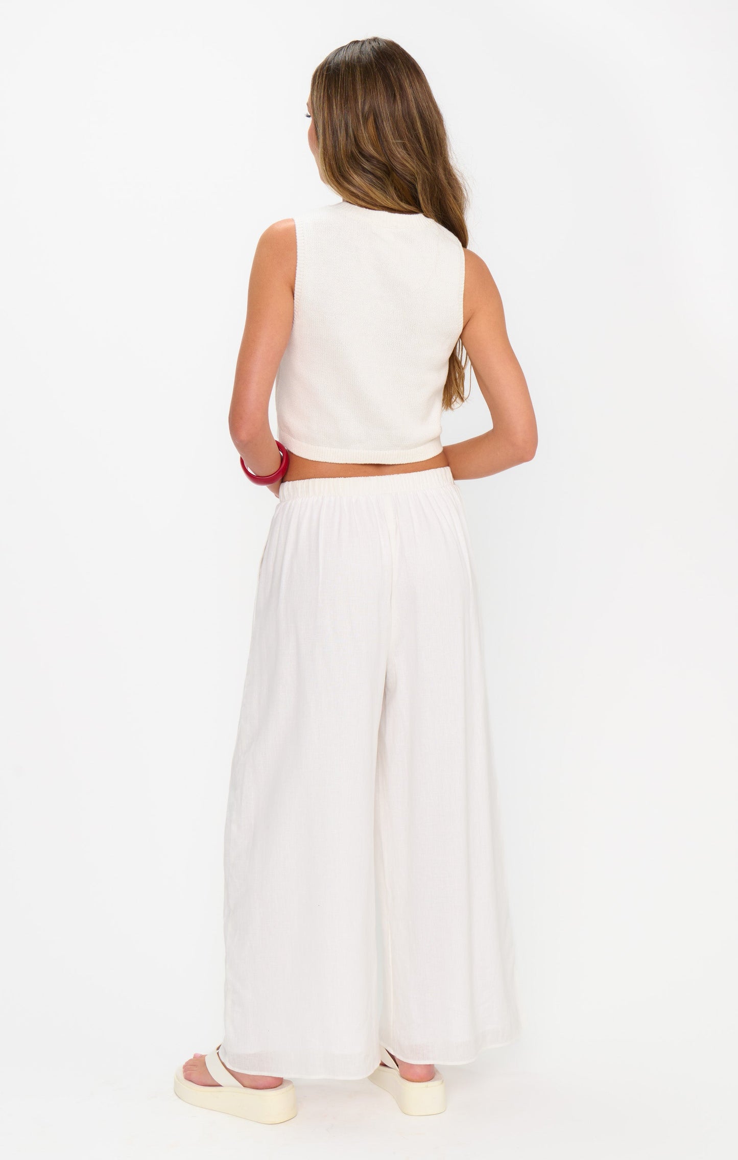 Kick Back Pants ~ White Linen