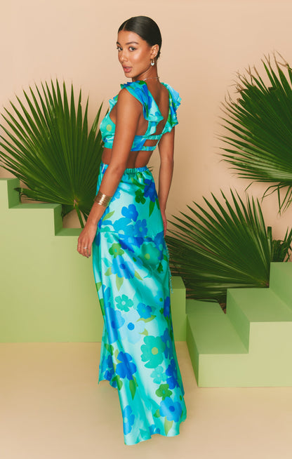 Francie Maxi Dress ~ Blue Piccadilly Floral