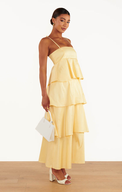 Meet Cute Dress ~ Pale Yellow Taffeta
