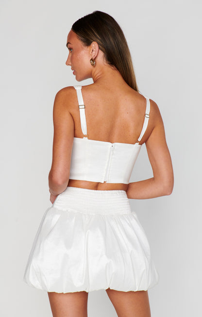Vivianna Top ~ White Taffeta