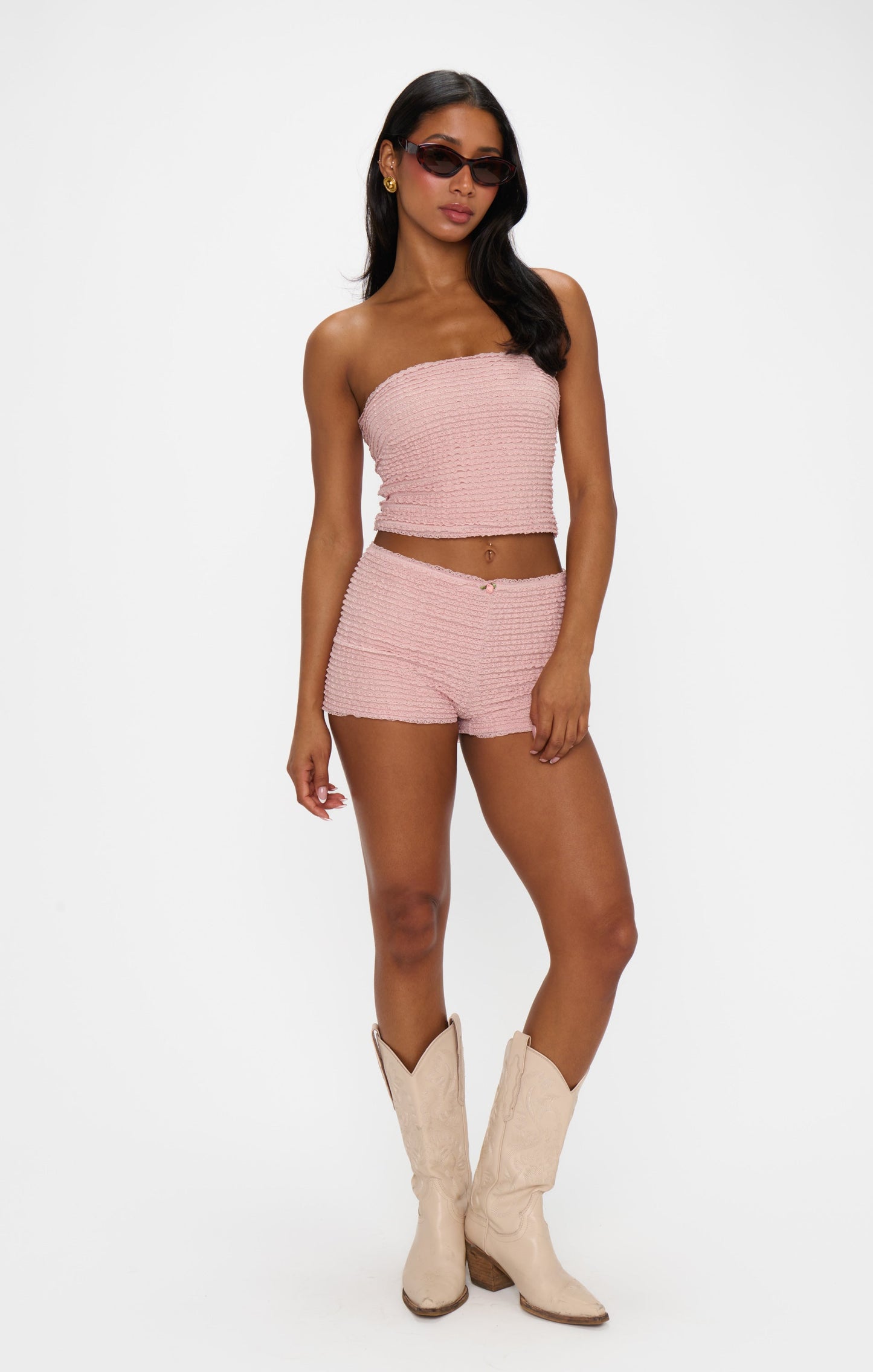 Nicki Shorts ~ Pink Ruffle Lace